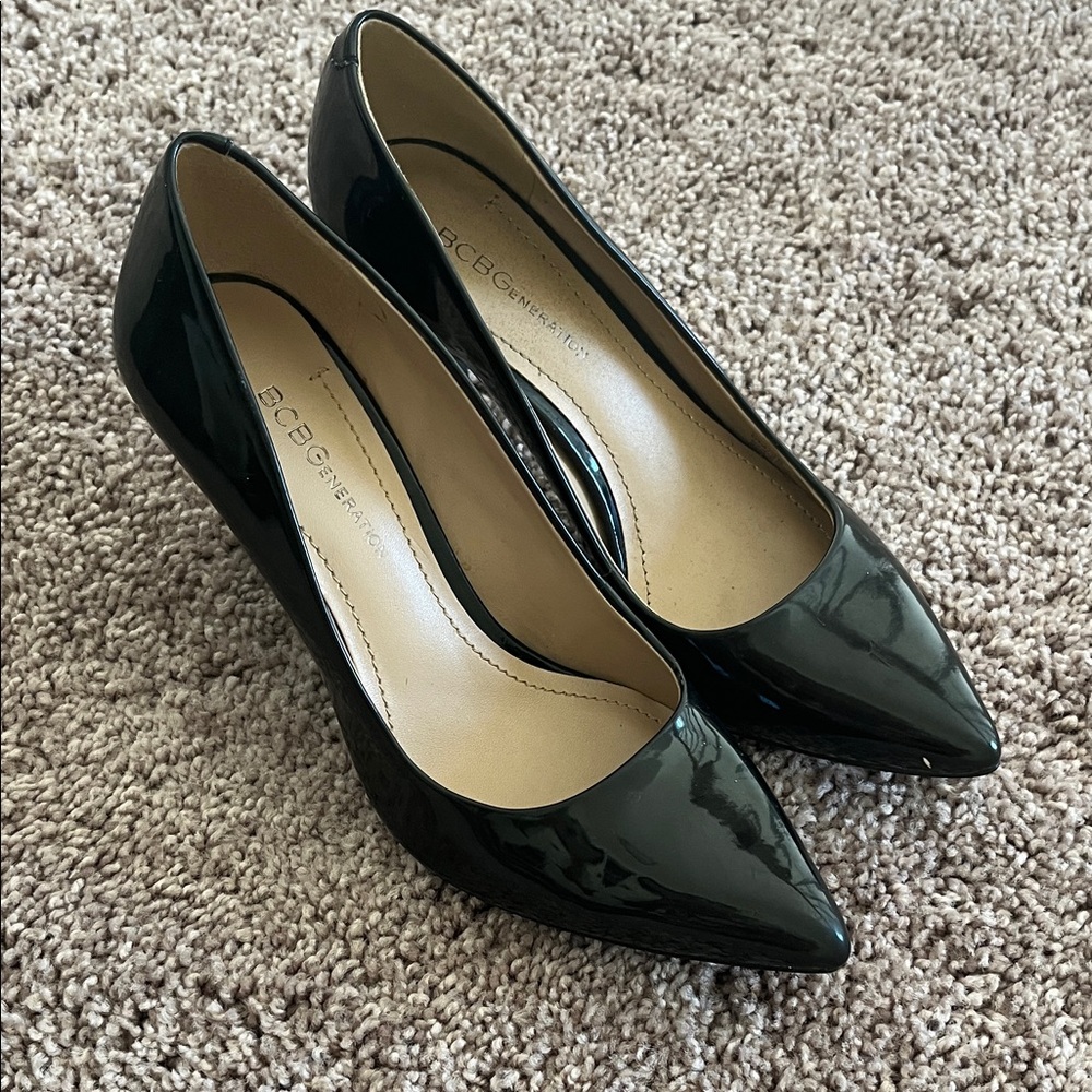 BCBG Glossy Black Heels